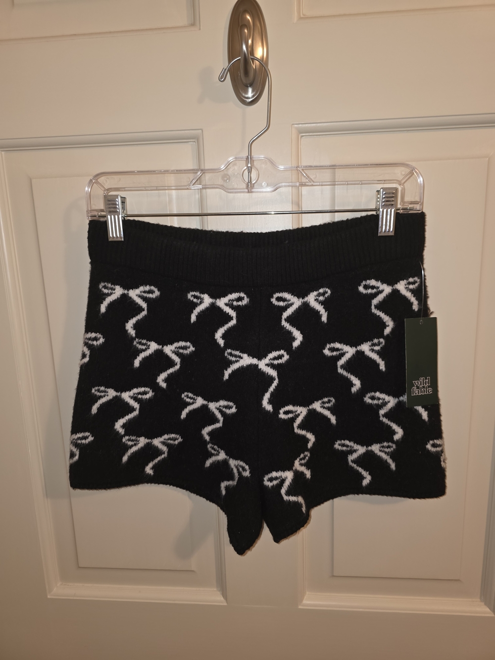 Wild Fable Black Bow Knit Lounge Shorts